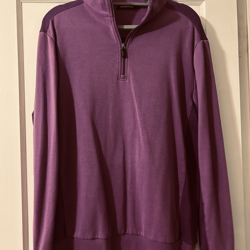 Purple Men's Sweater Pullover 1/4 Zip